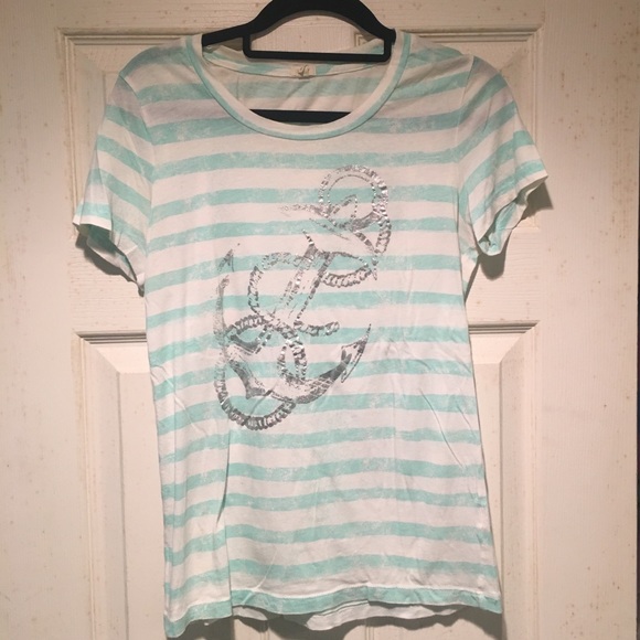 J. Crew Striped Tee with Nautical Design - Picture 1 of 3
